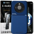Etui na telefon Honor Magic8 Lite Niebieskie Oxygen IQS + Szkło Hartowane X-HARD