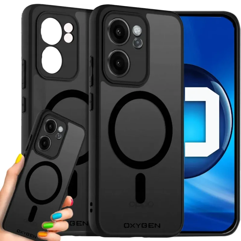 Etui na telefon Oppo Reno15 Pro Max Czarne Oxygen MAGSafe