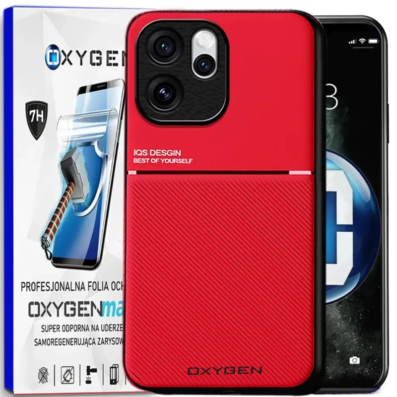 Etui na telefon Oppo Reno15 Pro Max Czerwone Oxygen IQS + Super Folia