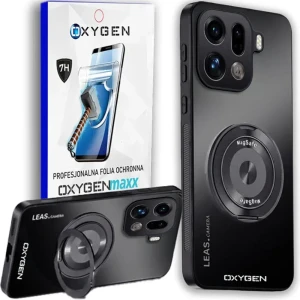 Etui na telefon Oppo Find X9 Pro Czarne Oxygen LeaS MAGSafe  + Super Folia