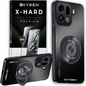 Etui na telefon Oppo Find X9 Pro Czarne Oxygen LeaS MAGSafe  + Szkło Hartowane X-HARD