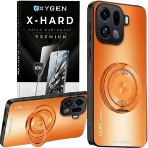 Etui na telefon Oppo Find X9 Pro Pomarańczowe Oxygen LeaS MAGSafe  + Szkło Hartowane X-HARD
