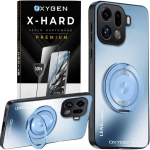 Etui na telefon Oppo Find X9 Pro Niebieskie Oxygen LeaS MAGSafe  + Szkło Hartowane X-HARD