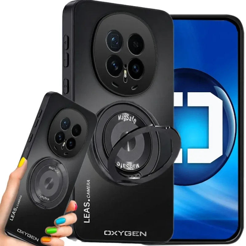 Etui na telefon Honor Magic8 Pro Czarne Oxygen LeaS MAGSafe