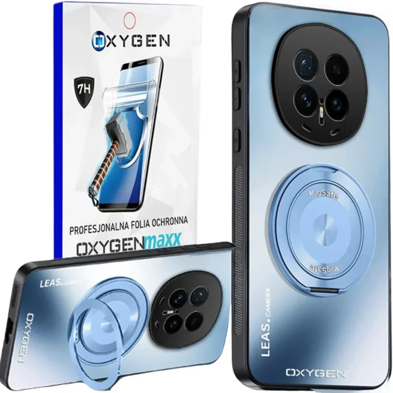 Etui na telefon Honor Magic8 Pro Niebieskie Oxygen LeaS MAGSafe  + Super Folia