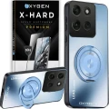 Etui na telefon Motorola Edge 60 Neo Niebieskie Oxygen LeaS MAGSafe + Szkło Hartowane X-HARD