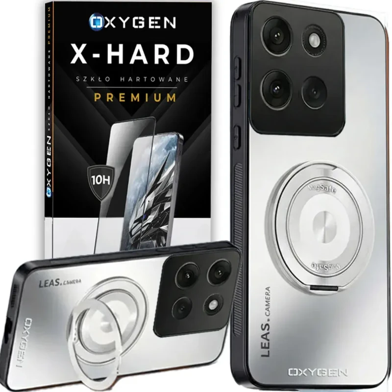 Etui na telefon Motorola Edge 60 Neo Białe Oxygen LeaS MAGSafe + Szkło Hartowane X-HARD