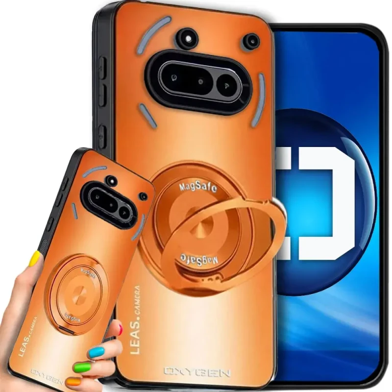 Etui na telefon Nothing Phone 3A Pomarańczowe Oxygen LeaS MAGSafe