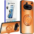 Etui na telefon Nothing Phone 3A Pomarańczowe Oxygen LeaS MAGSafe  + Super Folia