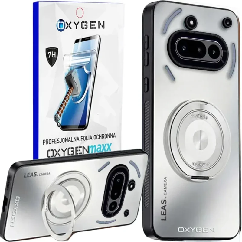 Etui na telefon Nothing Phone 3A Białe Oxygen LeaS MAGSafe  + Super Folia