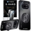 Etui na telefon Nothing Phone 3A Czarne Oxygen LeaS MAGSafe + Szkło Hartowane X-HARD