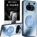 Etui na telefon Nothing Phone 3A Niebieskie Oxygen LeaS MAGSafe + Szkło Hartowane X-HARD