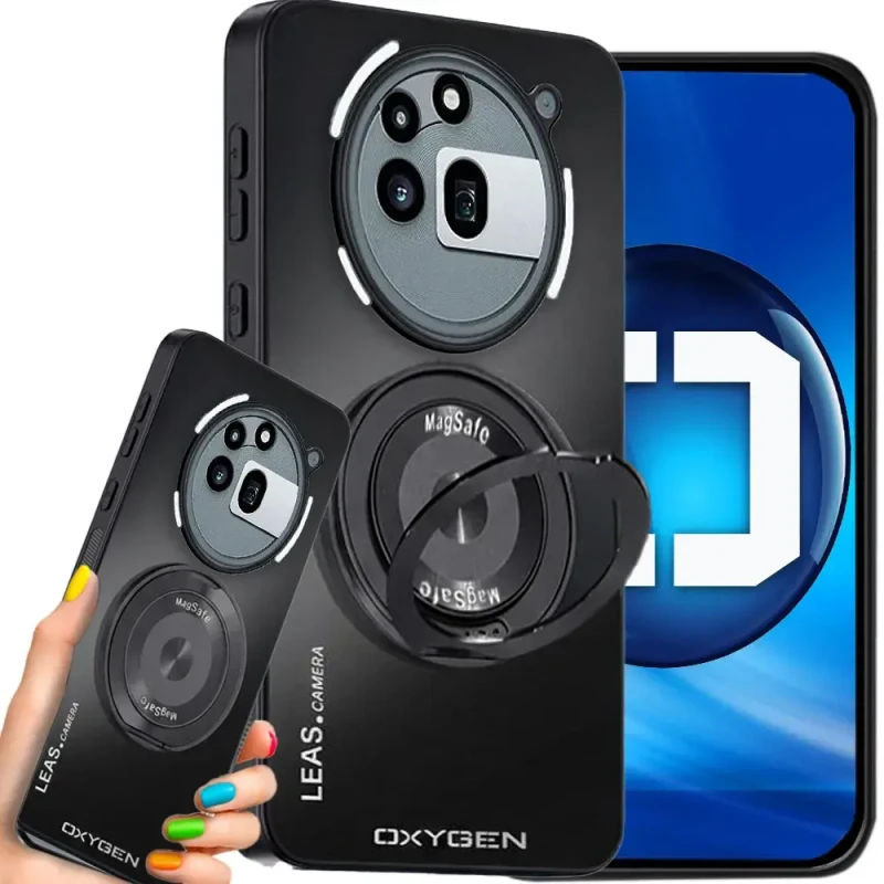 Etui na telefon Nothing Phone 3A Pro Czarne Oxygen LeaS MAGSafe