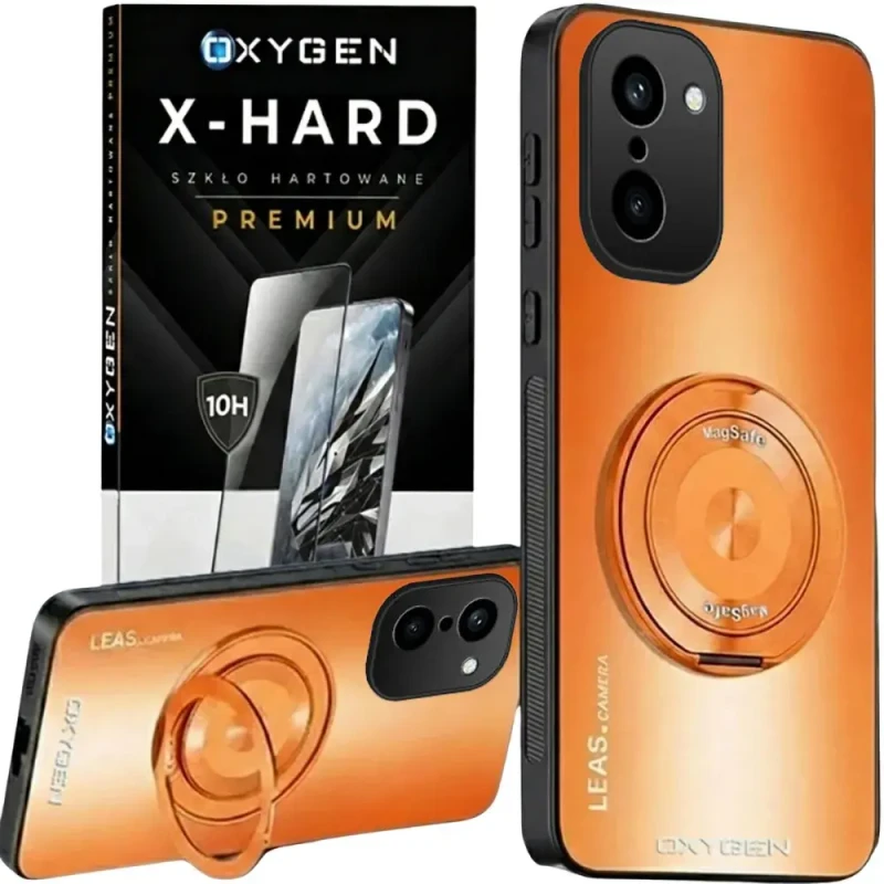 Etui na telefon OnePlus 15R Pomarańczowe Oxygen LeaS MAGSafe + Szkło Hartowane X-HARD