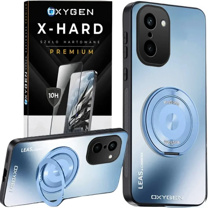 Etui na telefon OnePlus 15R Niebieskie Oxygen LeaS MAGSafe + Szkło Hartowane X-HARD