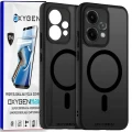 Etui na telefon Oppo Reno15 5G Czarne Oxygen MAGSafe + Super Folia