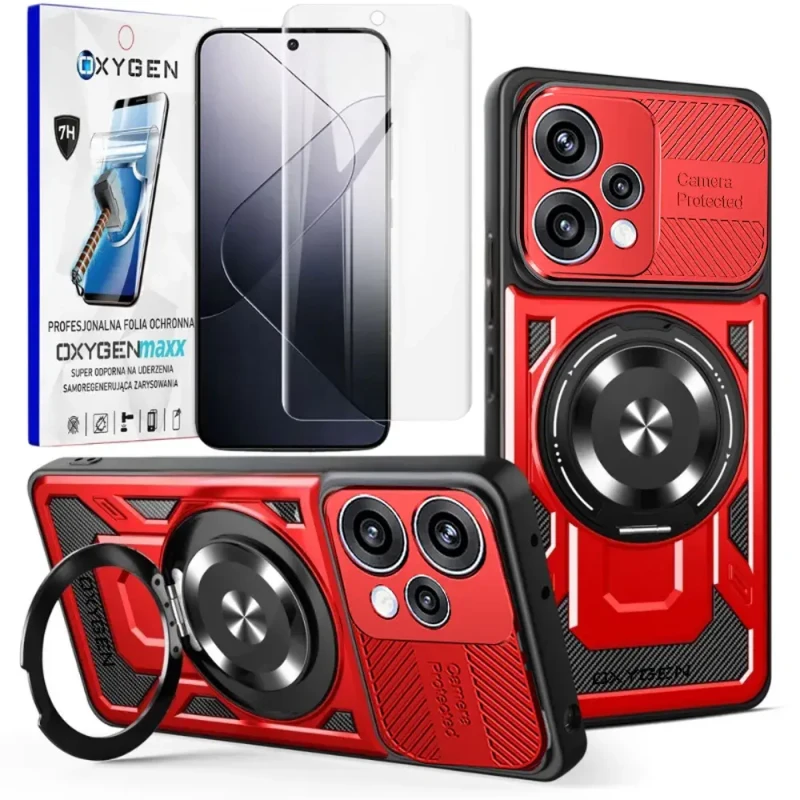 Etui na telefon Oppo Reno15 5G Czerwone Oxygen RR MAGSafe + Super Folia