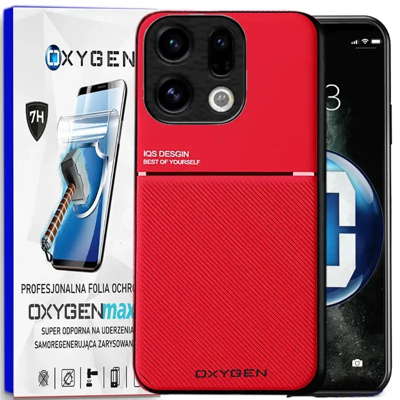 Etui na telefon Oppo Find X9 Czerwone Oxygen IQS + Super Folia