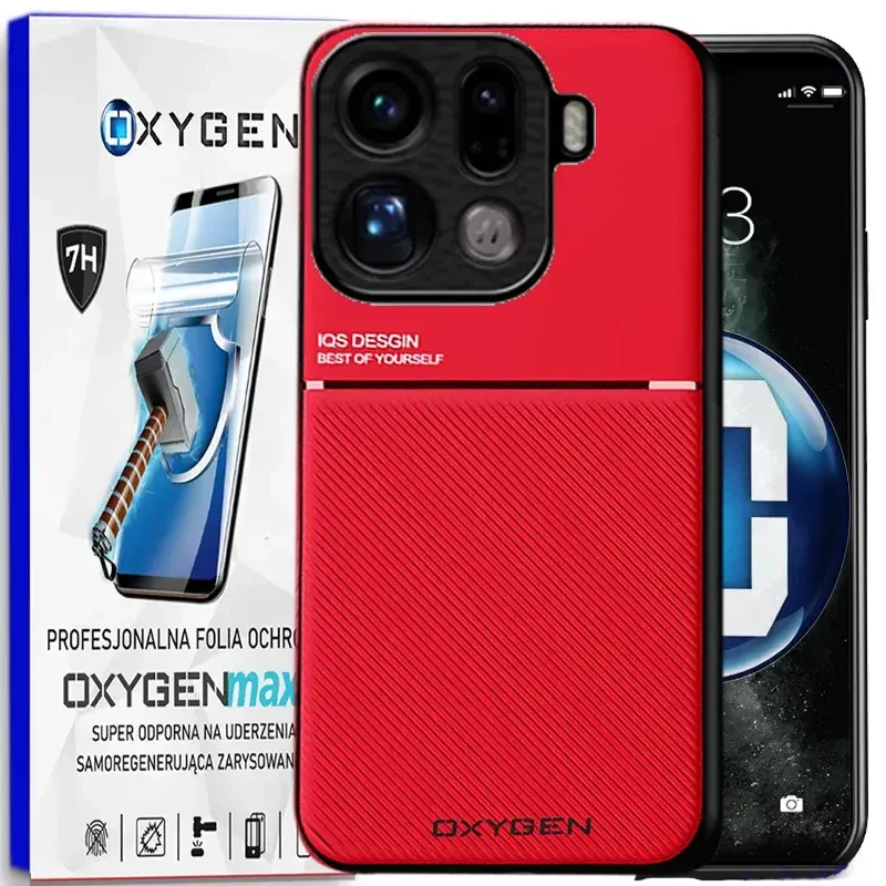 Etui na telefon Oppo Find X9 Pro Czerwone Oxygen IQS + Super Folia