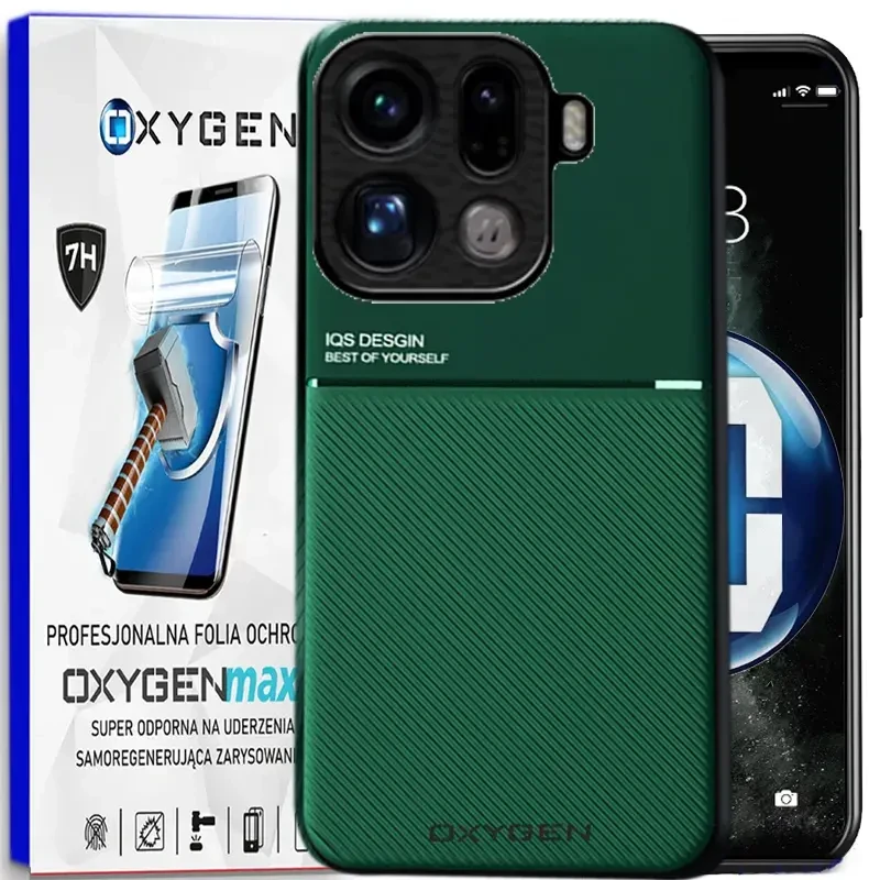 Etui na telefon Oppo Find X9 Pro Zielone Oxygen IQS + Super Folia