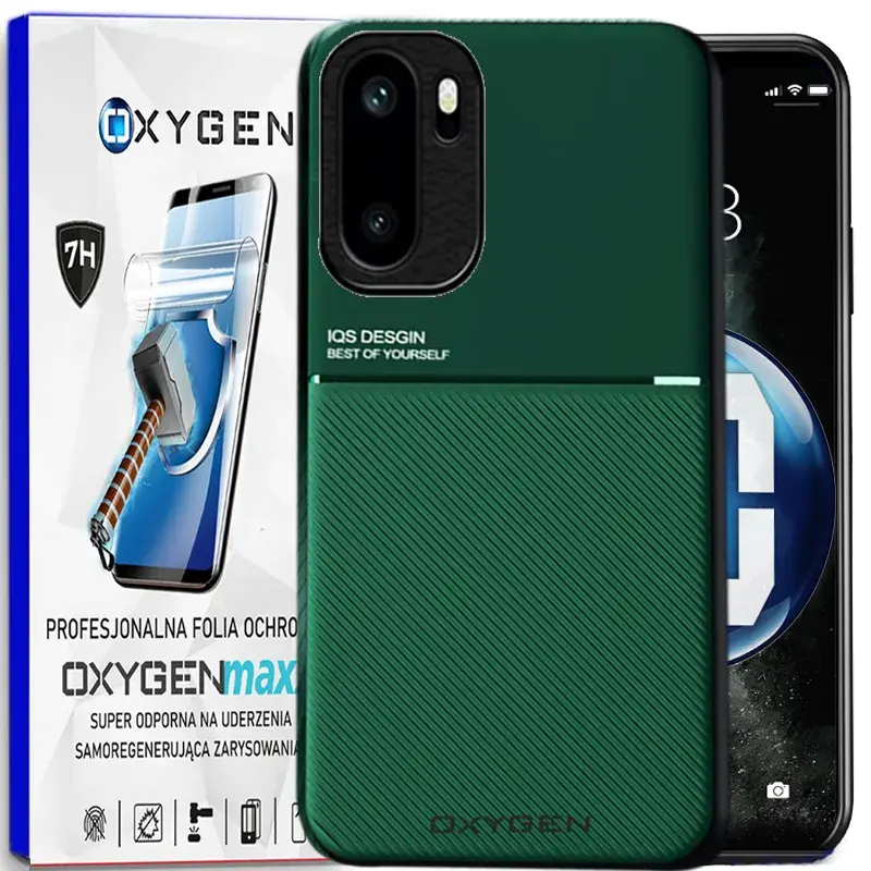 Etui na telefon OnePlus 15R Zielone Oxygen IQS + Super Folia