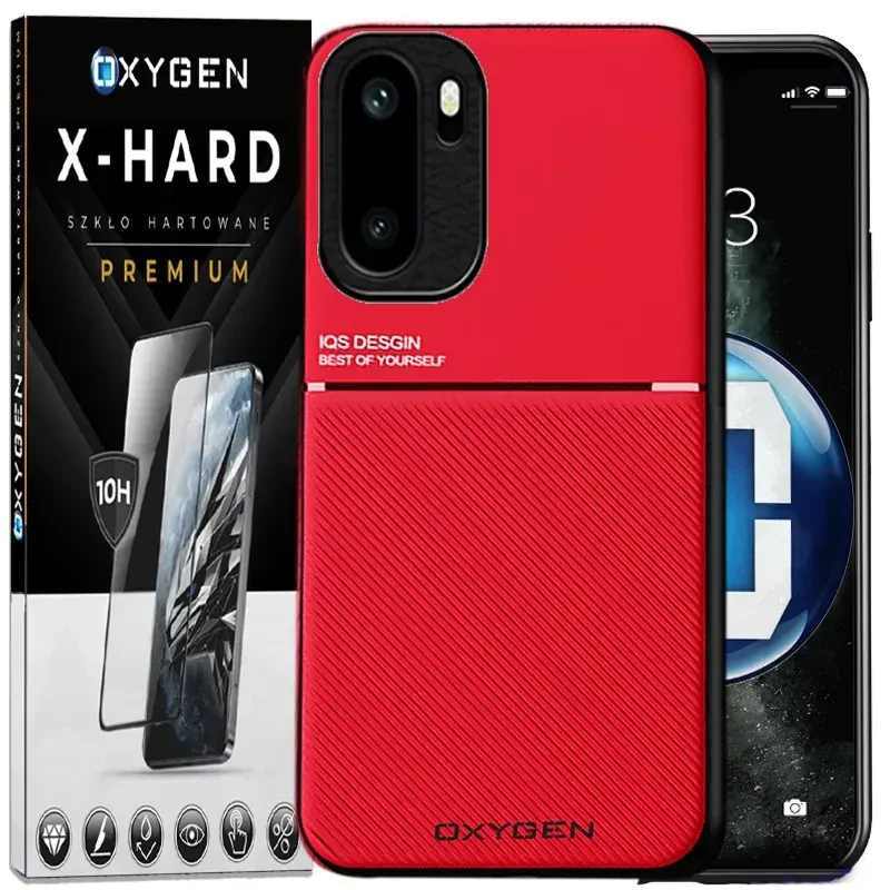 Etui na telefon OnePlus 15R Czerwone Oxygen IQS + Szkło Hartowane X-HARD