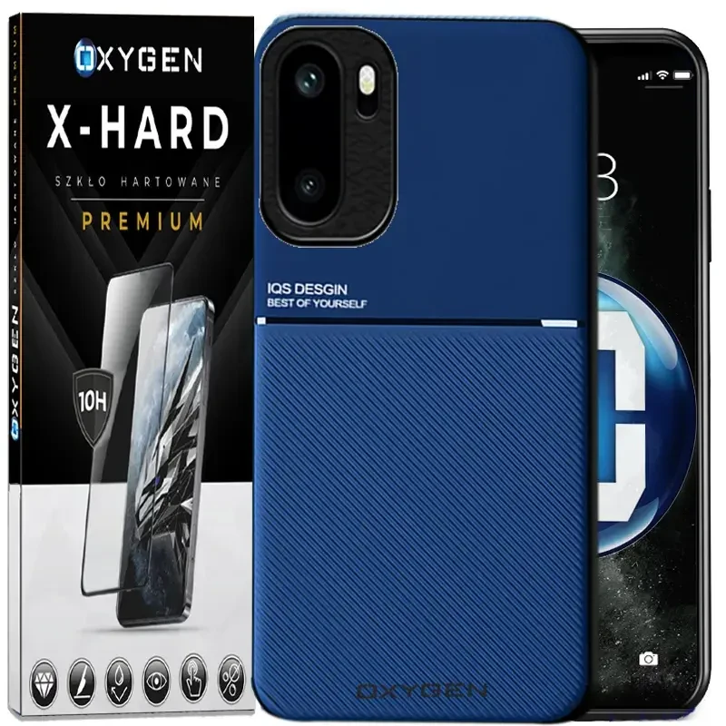 Etui na telefon OnePlus 15R Niebieskie Oxygen IQS + Szkło Hartowane X-HARD