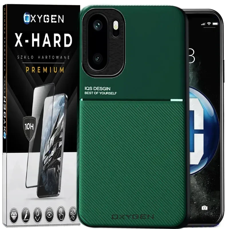Etui na telefon OnePlus 15R Zielone Oxygen IQS + Szkło Hartowane X-HARD