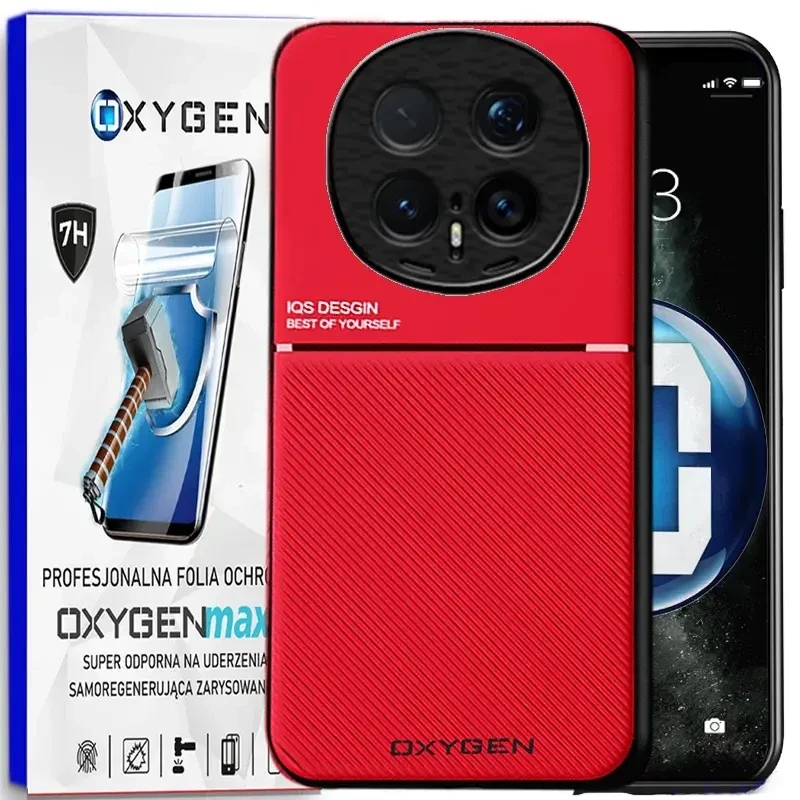 Etui na telefon Honor Magic8 Pro Czerwone Oxygen IQS + Super Folia
