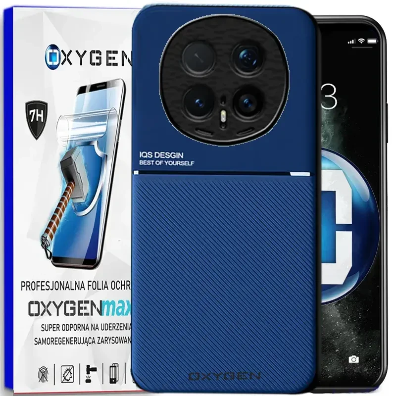 Etui na telefon Honor Magic8 Pro Niebieskie Oxygen IQS + Super Folia