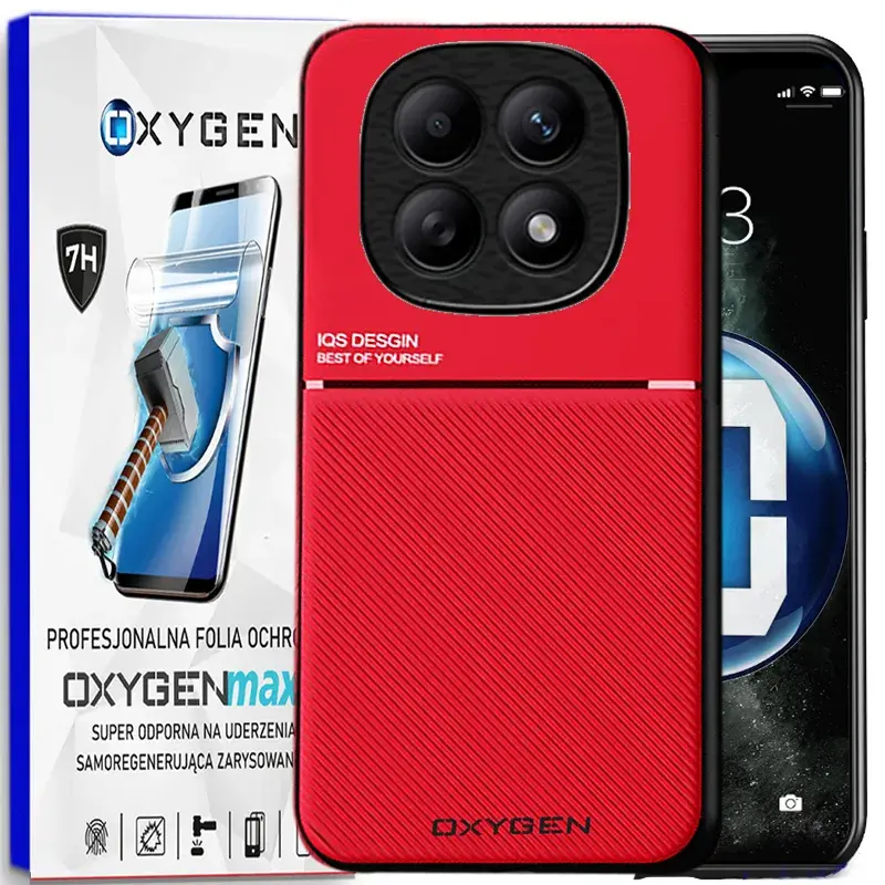 Etui na telefon Xiaomi Redmi Note 15 4G Czerwone Oxygen IQS + Super Folia