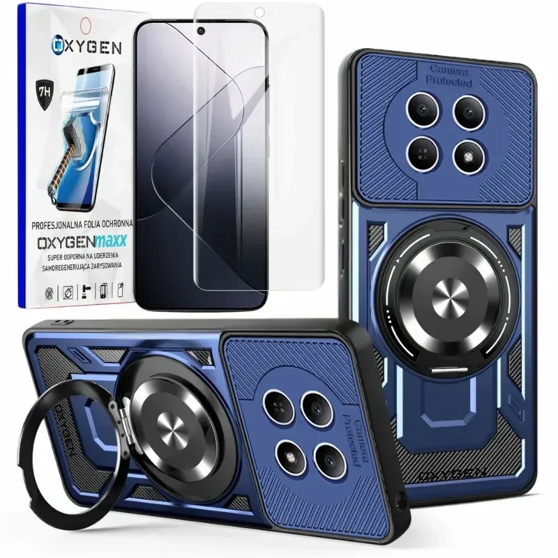 Etui na telefon Xiaomi Redmi Note 15 4G Niebieskie Oxygen RR MAGSafe + Super Folia