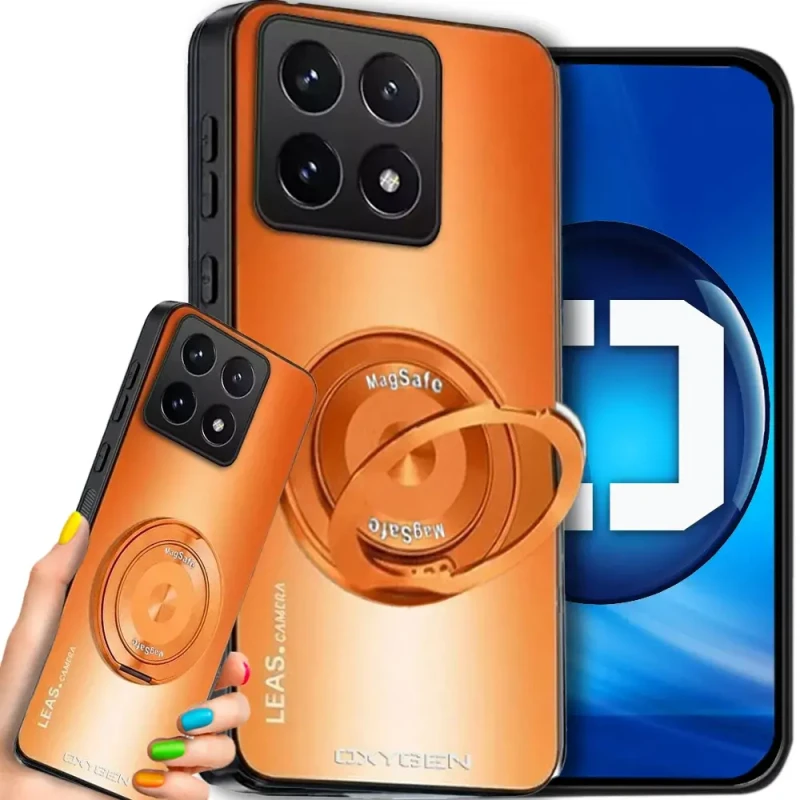 Etui na telefon Xiaomi 17 Pomarańczowe Oxygen LeaS MAGSafe