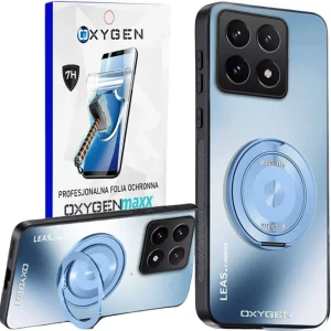 Etui na telefon Xiaomi 17 Niebieskie Oxygen LeaS MAGSafe  + Super Folia