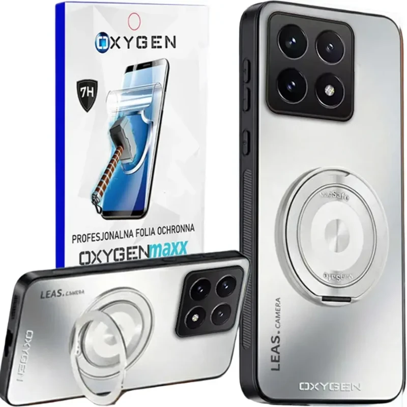 Etui na telefon Xiaomi 17 Białe Oxygen LeaS MAGSafe  + Super Folia
