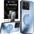 Etui na telefon Xiaomi 17 Niebieskie Oxygen LeaS MAGSafe  + Szkło Hartowane X-HARD