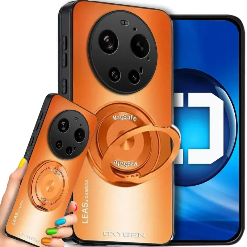 Etui na telefon Xiaomi 17 Ultra Pomarańczowe Oxygen LeaS MAGSafe