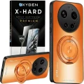 Etui na telefon Xiaomi 17 Ultra Pomarańczowe Oxygen LeaS MAGSafe  + Szkło Hartowane X-HARD