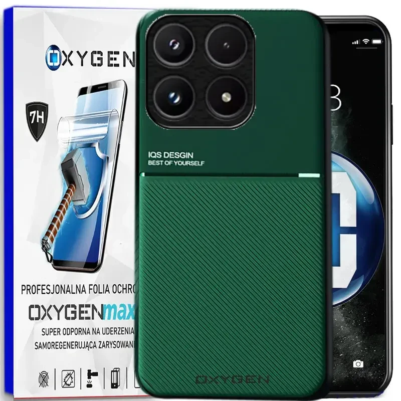 Etui na telefon Xiaomi 17 Zielone Oxygen IQS + Super Folia