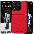 Etui na telefon Xiaomi 17 Czerwone Oxygen IQS + Szkło Hartowane X-HARD