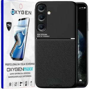 Etui na telefon Samsung  Galaxy A37 Czarne Oxygen IQS + Super Folia 