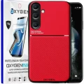 Etui na telefon Samsung  Galaxy A37 Czerwone Oxygen IQS + Super Folia