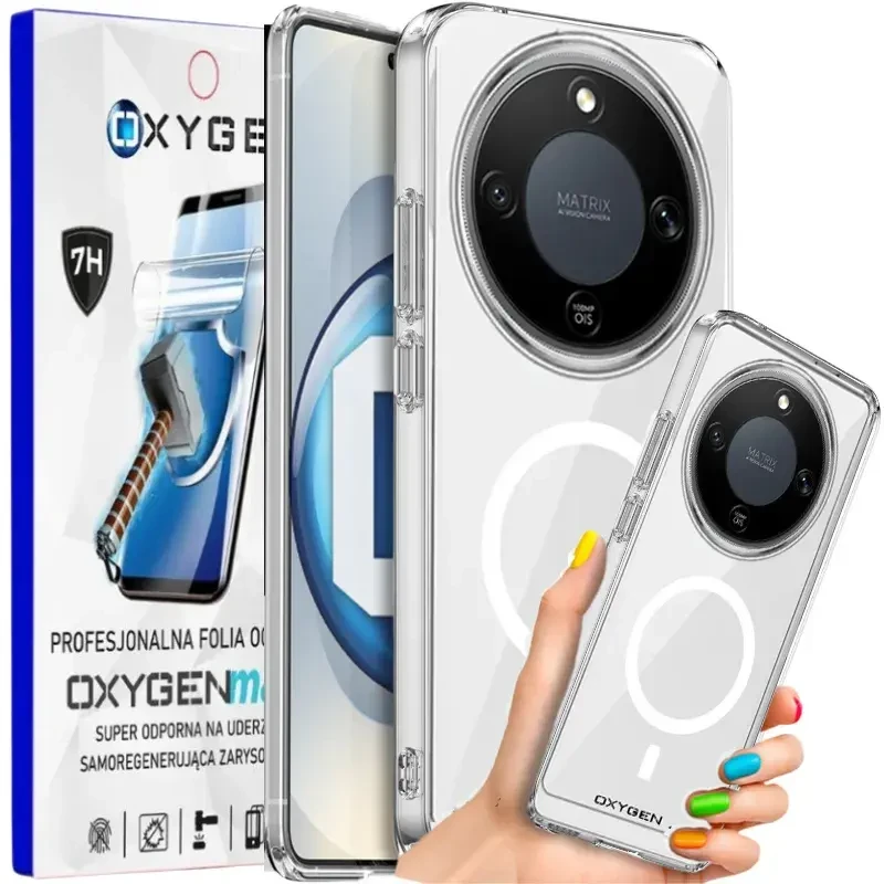 Etui na telefon Honor Magic8 Lite Oxygen Pure MAGSafe Bezbarwne + Super Folia
