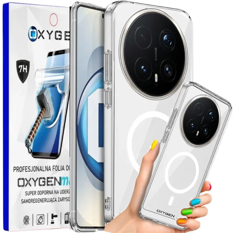 Etui na telefon Honor Magic8 Pro Oxygen Pure MAGSafe Bezbarwne + Super Folia