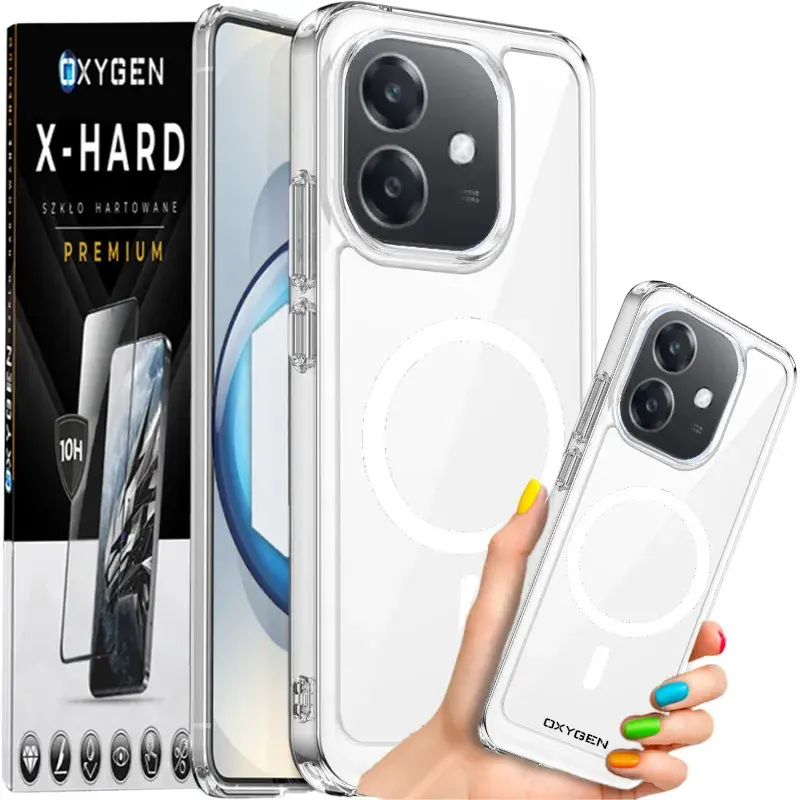 Etui na telefon Oppo Reno15 5G Bezbarwne Oxygen PURE MAGSafe + Szkło Hartowane X-HARD