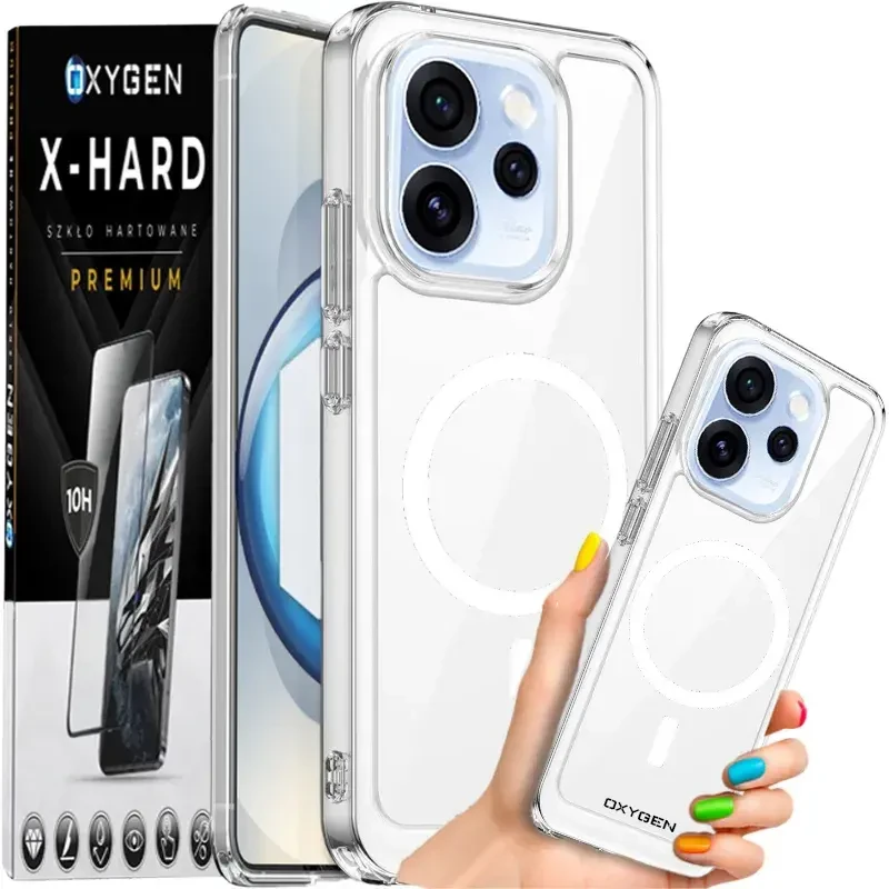 Etui na telefon Oppo Reno15 F FS Bezbarwne Oxygen PURE MAGSafe + Szkło Hartowane X-HARD