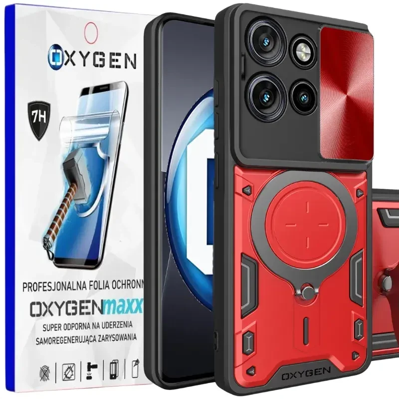 Etui na telefon Motorola Edge 60 Neo Czerwone Oxygen RR + Super Folia