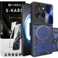 Etui na telefon Motorola Edge 60 Neo Niebieskie Oxygen RR + Szkło Hartowane X-HARD