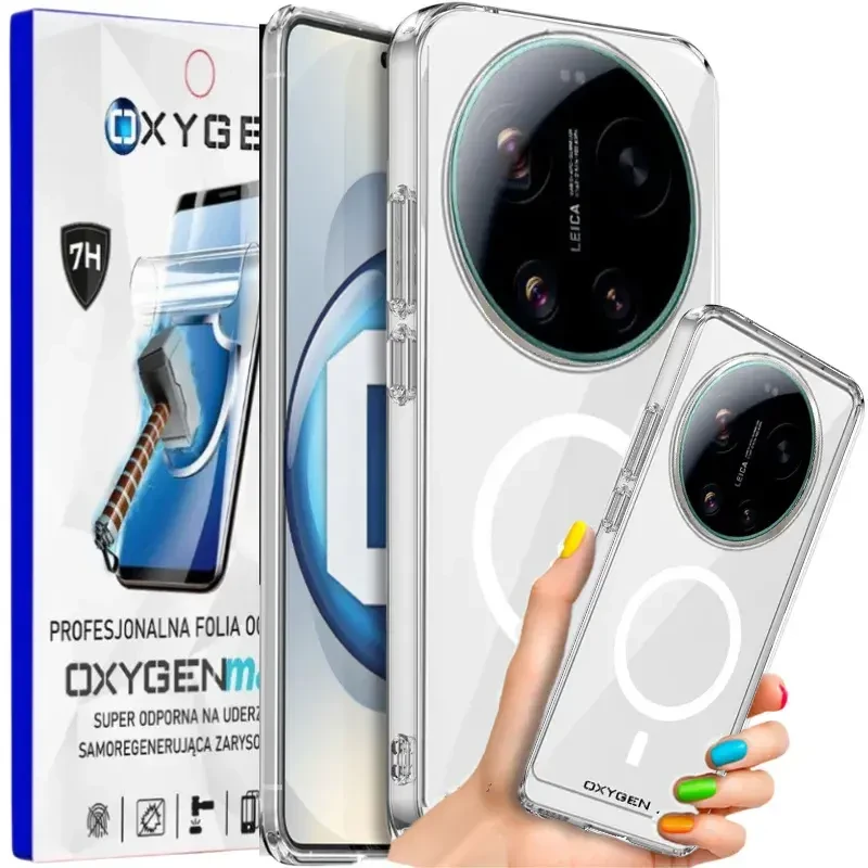 Etui na telefon Xiaomi 17 Ultra Oxygen Pure MAGSafe Bezbarwne + Super Folia