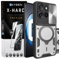 Etui na telefon Motorola Edge 50 Neo Srebrne Oxygen RR + Szkło Hartowane X-HARD